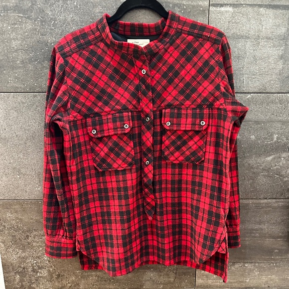 Isabel Marant Etoile red wool blend plaid shirt size 1 (S) - Picture 1 of 7